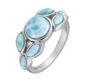 Designer 925 Silber Ring mit blauem Larimar (Atlantisstein) – RG54 Statement Schmuck 10 mm Ringkopf