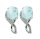 925 Silber Ohrringe mit Larimar und weißen Natur Topasen