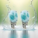 925 Silber Ohrringe mit Larimar und weißen Natur...