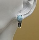 925 Silber Ohrringe mit Larimar und weißen Natur Topasen  (2)