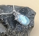 Karibischer Larimar Oktopuss Anhänger an Silberkette 925 Silber