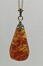 Baltischer ART DECO Bernstein Anhänger mit Kette Gold (2)