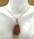Baltischer ART DECO Bernstein Anhänger mit Kette Gold (4)