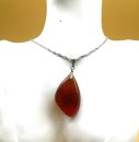 Baltischer ART DECO Bernstein Anhänger mit Kette Silber (7)