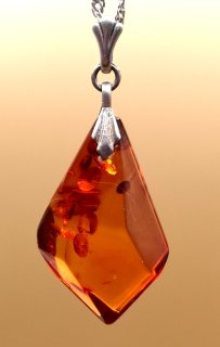 Baltischer ART DECO Bernstein Anhänger mit Kette Silber (8)