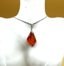 Baltischer ART DECO Bernstein Anhänger mit Kette Silber (8)