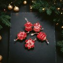 USA Weihnachtsschmuck Christbaumschmuck Baumbehang aus den 70er weiß/rot