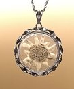 800 Silber Anhänger mit Edelweiss an Kette - Vintage...