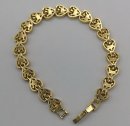 Vintage Herz Armband vergoldet  mit funkelnden Kristallen 18,5 cm