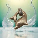 585 Gold Vintage Anhänger Delphin