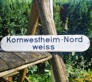 Rarität - emailliertes Bahnhof Schild Kornwestheim Nord