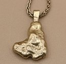Goldnugget / Goldklumpen Anhänger aus 750 Gold mit...