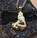 Goldnugget / Goldklumpen Anhänger aus 750 Gold mit Öse