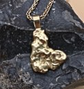 Goldnugget / Goldklumpen Anhänger aus 750 Gold mit Öse