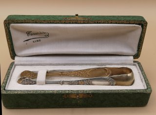 Jugendstil Silber Zuckerzange teilvergoldet - Frankreich um 1910