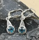 830 Silber Ohrringe Ohrstecker Ohrhänger mit blauen...