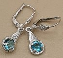 830 Silber Ohrringe Ohrstecker Ohrhänger mit blauen Spinellen