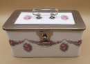 Antike Keksdose im Jugendstil um 1910 – Rosendekor & Metallmontur