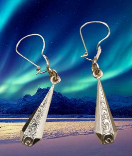 835 Silber (vergoldet) Jugendstil Ohrringe Ohrhänger mit Arkanthusranken Dekor