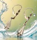 835 Silber (vergoldet) Roaring Twenties Ohrringe...