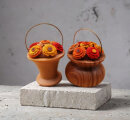 Erzgebirge Tischkartenhalter Blumenkörbe aus Holz...