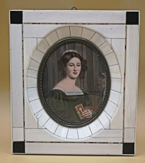 Antikes Miniatur-Porträt „Anna Hillmayer um 1830“ – Original Gouache Lupenmalerei nach Stieler