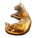 Vergoldeter Keramik-Panther liegend – Valle d’Oro Patchi, Italien, 80er Jahre Boho Chic Dekofigur