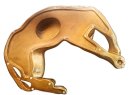 Vergoldeter Keramik-Panther liegend – Valle d’Oro Patchi, Italien, 80er Jahre Boho Chic Dekofigur