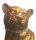 Vergoldeter Keramik-Panther liegend – Valle d’Oro Patchi, Italien, 80er Jahre Boho Chic Dekofigur