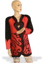 True Vintage 80er Powerdress Blazer von Hella Rotthoff – Größe L / 40 – Schwarz Rot – Extravagant & Einzigartig