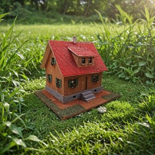 Vau-Pe Nr. 109 Einfamilienhaus 1955 - Original Modellhaus H0 - Handgefertigt aus Naturmaterialien
