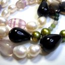 Langes Süßwasserperlen Collier 140 cm mit Amethyst & Peridot – Echte Perlenkette