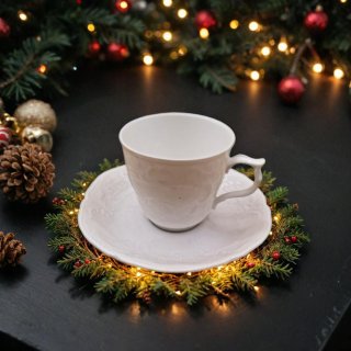 Rosenthal Sanssouci Weiß – Moccatasse mit Untertasse aus den 1960er Jahren | Elegantes Porzellan im Rokoko-Stil