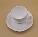 Rosenthal Sanssouci Weiß – Moccatasse mit Untertasse aus den 1960er Jahren | Elegantes Porzellan im Rokoko-Stil