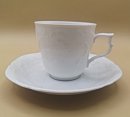 Rosenthal Sanssouci Weiß – Moccatasse mit Untertasse aus den 1960er Jahren | Elegantes Porzellan im Rokoko-Stil