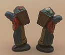 2 Lineol Figuren Bäuerinnen – Vintage Sammlerfiguren 5,5 cm, handbemalt, LINEOL gemarktet, landwirtschaftliche Miniaturen