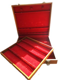 Vintage Besteckkasten aus Holz – Koffer mit Einlegefach & Griff