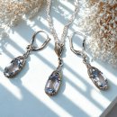 Art-Deco Aquamarin Schmuckset aus 925 Silber –...