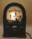 New Orleans Keramik Tischlampe – Vintage Jazz Radio Lampe aus den 80er Jahren