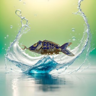 Vintage Wackelfisch Anhänger aus China – Cloisonné Emaille, Silber teilvergoldet, 1930er Jahre