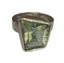 Vintage Designer 925 Silberring – Eleganter Ring mit hellgrünem Amethyst (Prasiolith), Ringgröße 59