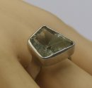 Vintage Designer 925 Silberring – Eleganter Ring mit hellgrünem Amethyst (Prasiolith), Ringgröße 59