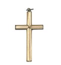 Viktorianisches Kreuz Anhänger aus Schaumgold mit Granat – 38 mm