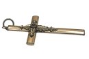 Viktorianisches Kreuz Anhänger aus Schaumgold mit Granat – 38 mm