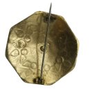 Egerländer Brosche „Huasnoantoutara“ / Chebský knoflík – feuervergoldeter Trachtenschmuck um 1900