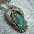 Navajo Silber Anhänger & Brosche mit Türkis – Vintage Native American Schmuck an 70 cm Silberkette