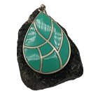 Türkis Anhänger in Tropfenform aus 925 Silber – geometrischer Boho Schmuck mit 70 cm Kette