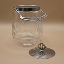 Antike Jugendstil Keksdose aus geschliffenem Kristallglas mit Metallmontur – um 1900