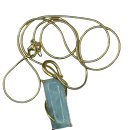 Larimar Anhänger 925 Silber vergoldet mit Schlangenkette 45 cm – 8,5 ct Edelstein 36 x 13 mm