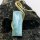 Larimar Anhänger 925 Silber vergoldet mit Schlangenkette 45 cm – 8,5 ct Edelstein 36 x 13 mm